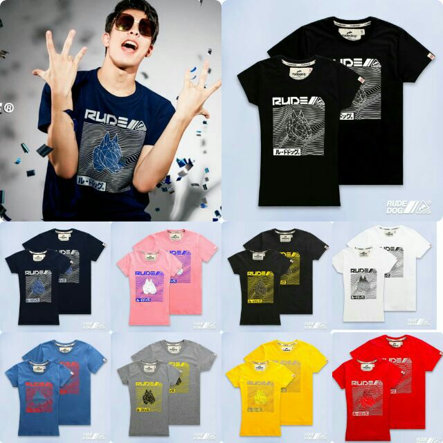🔥ฟรีค่าส่งrudedog T-shirt  เสื้อยืดรุ่นBigheadT-S07