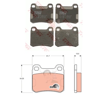 GDB294 ผ้าเบรค-หลัง (TRW) (เนื้อผ้า COTEC) BENZ 190E (W201)