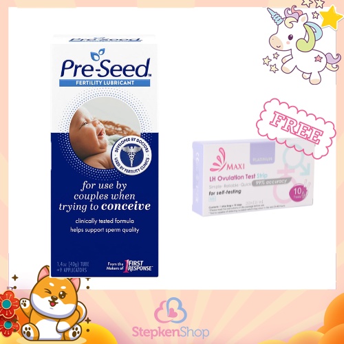 ของแท้ พร้อมส่ง!!!Preseed Sperm-Friendly Lubricant แพคกิ้งใหม่ แถมฟรี!!ที่ตรวจการตกไข่10ชิ้น(ของแถมไม่มีกล่อง)Exp.7/2027