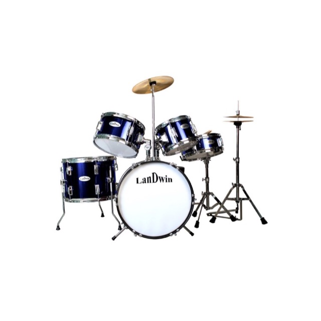 LANDWIN กลองชุด เด็ก 5ใบ Drum Set 5pcs 16"x10"x12L S E600D (แถมไม้กลอง 2 คู่) เด็กอายุ 5-12 ปี