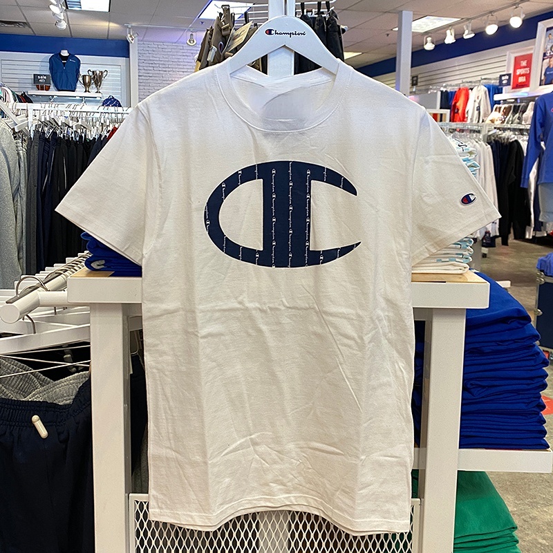Champion ใหม่ เสื้อยืดลําลอง แขนสั้น คอกลม ขนาดใหญ่ ลาย US แฟชั่นสําหรับผู้ชาย