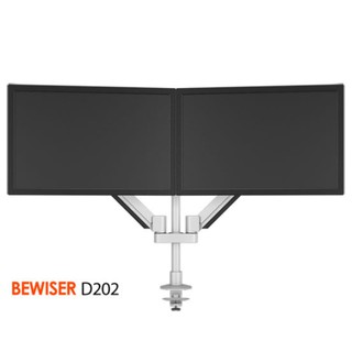 BEWISER D202 ขาตั้งคอม 2 จอมอนิเตอร์ VESA14"-49" เสาสูง40cm แขนอลูมินั่มแก๊สสปริงคู่ปรับอิสระ Dual Gas Arm Monitor Stand