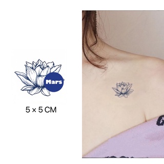 【Mars Tattoo】ใหม่ สติกเกอร์รอยสักชั่วคราว ลายดอกบัว กึ่งถาวร…