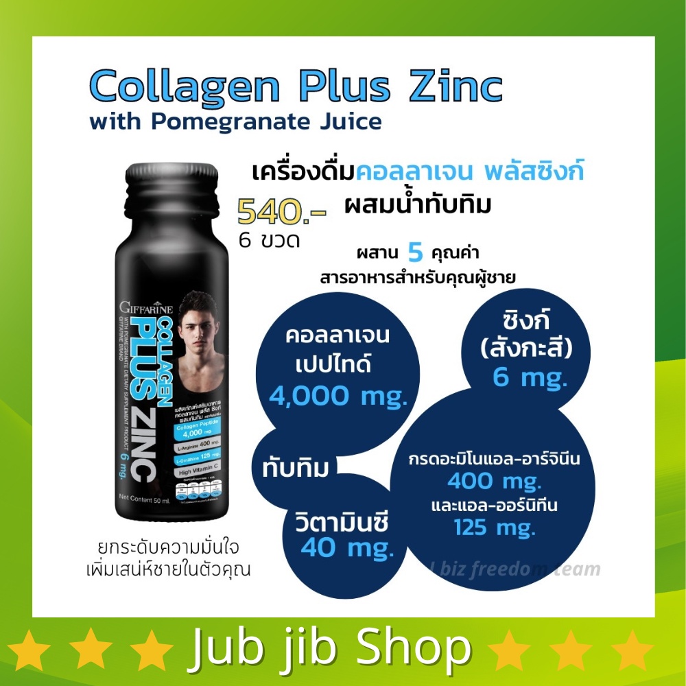 คอลลาเจนกิฟฟารีน คอลลาเจน พลัส ซิงก์ collagen Plus Zing คอลลาเจนผู้ชาย ฟิต เฟิร์ม ปึ๋งปั๋ง Collagen 