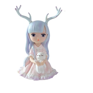 Antlers Girl Blind Box Girl วันเกิดของขวัญรูปของเล่นตุ๊กตาสะสมกล่องตาบอดสำหรับตกแต่งบ้าน