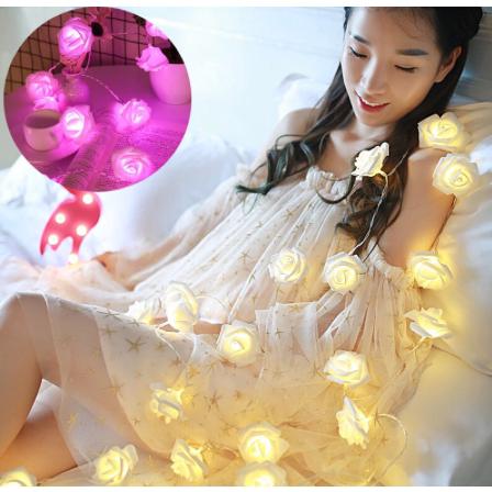 ไฟ 20 LED String นางฟ้ารุปดอกกุหลาบประดับโซ่ DIY