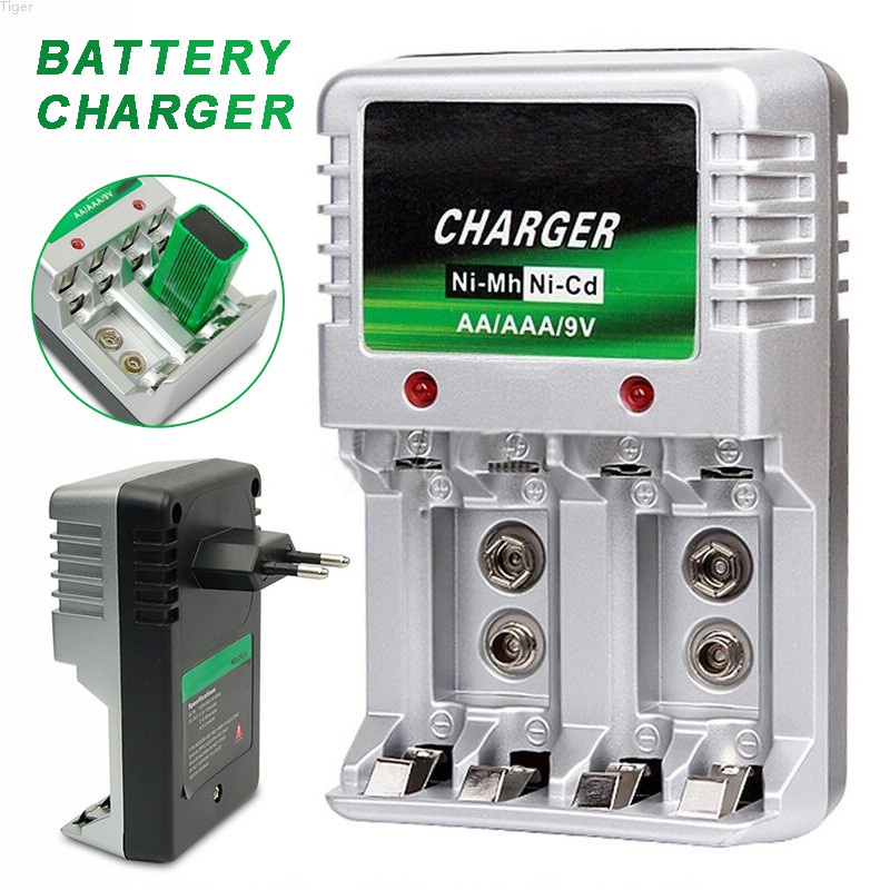 Tiger EU Plug Battery Charger for AA AAA 9V NiMH NiCd Rechargeable