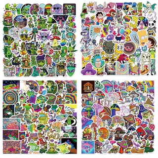 200/50PCS Cool Psychedelic Aesthetic Frog Cartoon Mushroom Stickers DIY Car Bike Travel Luggage Phone Guitar Waterproof Sticker