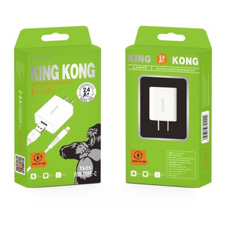 ชุดชาร์จ สายชาร์จ King Kong TK  03-06  หัวชาร์จ พร้อม สาย 2.4A MAX สำหรับ Port  ios / Micro USB / Type-c