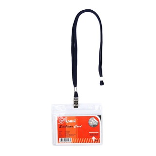 ป้ายชื่อพลาสติกพร้อมสายคล้อง แนวนอน (50อัน) โรบิน R38X/Plastic name plate with horizontal lanyard (50 each) Robin R38X.