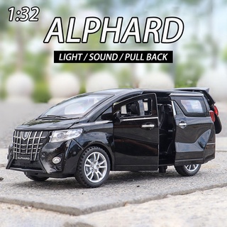 1/32 Toyota Alphard diecast car โมเดลรถยนต์ โลหะผสมสังกะสี ของเล่นสําหรับเด็กผู้ชาย อายุ 3 ปีขึ้นไป น้ําหนักเบา และเสียง ของขวัญวันเกิด สําหรับเด็ก คอลเลกชัน ของเล่น ดึงถอยหลัง ของเล่นสําหรับเด็กผู้ชาย