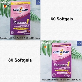 วิตามินรวมสำหรับเตรียมตัวตั้งครรภ์ Prenatal 1 Multivitamin with Folic Acid,DHA,Iron - One A Day ก่อน ระหว่าง และหลังท้อง