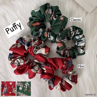 ❤️ พร้อมส่ง ❤️ ยางรัดผมผ้าไหมญี่ปุ่น เรียบหรูดูดี Floral Scrunchies