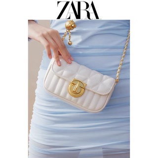 Zara กระเป๋าสะพายไหล่ แต่งสายโซ่ ขนาดเล็ก สําหรับผู้หญิง