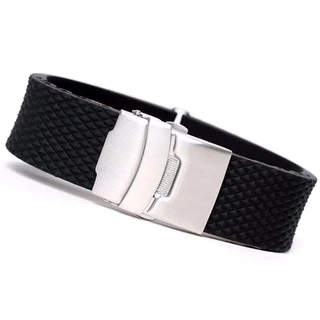 B&G สายนาฬิกา Silicone Strap เเบบนิ่ม สายยางซิลิโคน ลายตาข่าย มีขนาด 20 mm, 22 mm, 24 mm