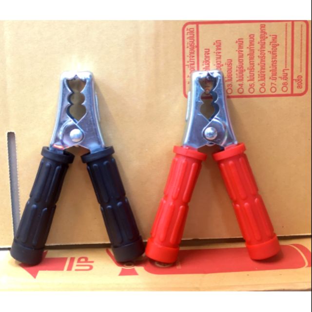 (1คู่) ปากคีบแบตเตอรี่​ เกรดA ดำ1ตัวและแดง1ตัว