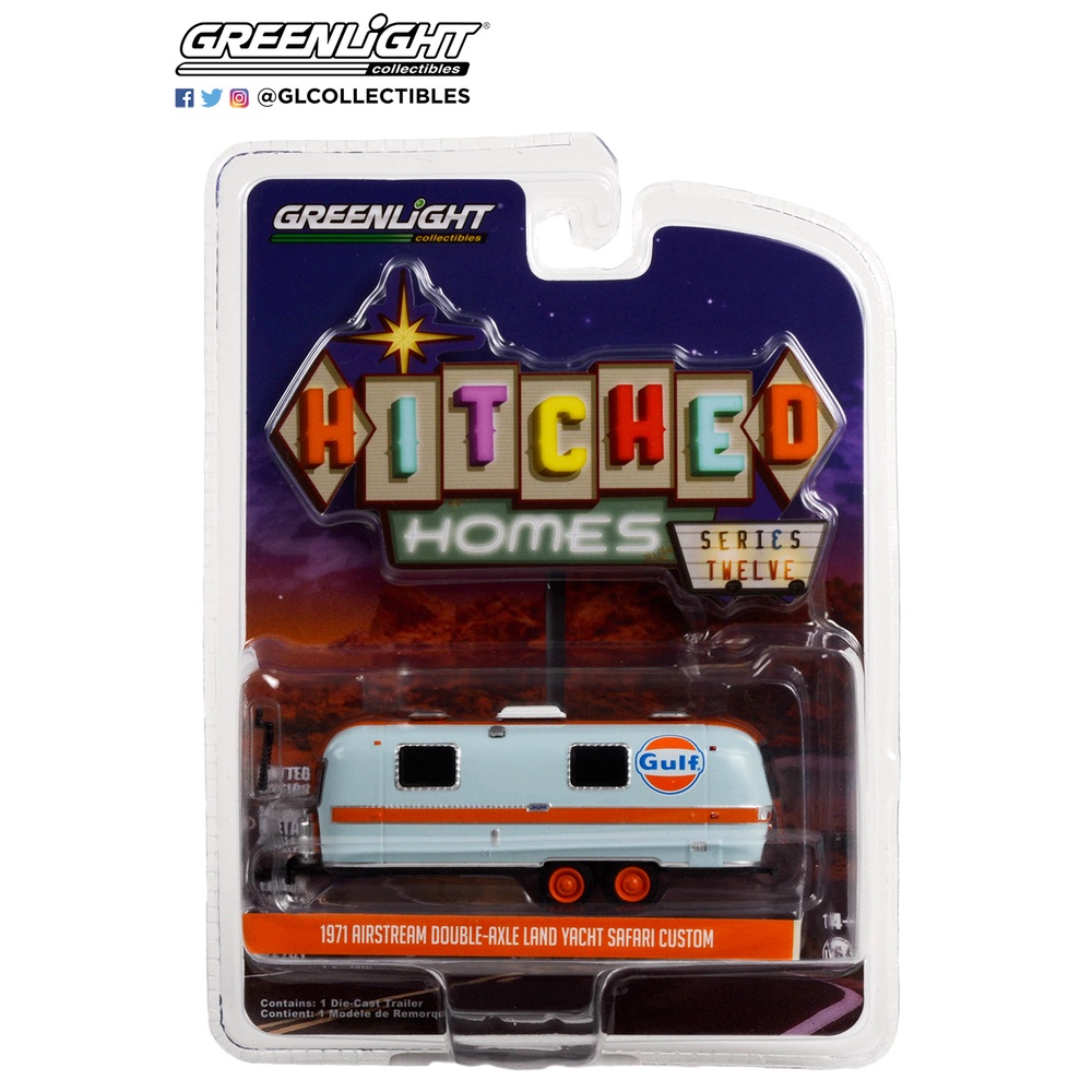 Greenlight 1/64 Hitched Homes Series 12 1971 Airstream Double-Axle Land Yacht Safari Custom 34120-B