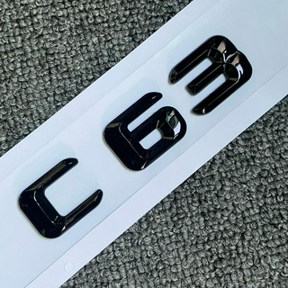 Original Size 1:1 Car rear tail Emblem Number letters Car Sticker For Mercedes Benz C63 C 63 Chrome Silver/ Matte Black