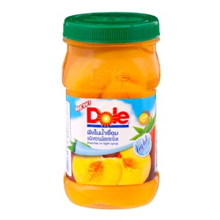 Dole โดล พีชในน้ำเชื่อม ชนิดหวานน้อย peach light in syrup ขนาด 666g ใส่เบอเกอรี่ ของหวาน เครื่องดื่ม topping