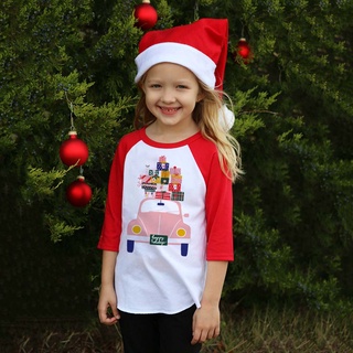 เสื้อยืดแขนยาว พิมพ์ลาย Raglan Christmas Fahsion แฟชั่นสําหรับครอบครัว ทุกเพศ