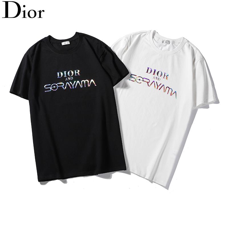 เสื้อยืดแขนสั้นพิมพ์ลาย dio - r สําหรับผู้ชายและผู้หญิง