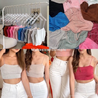 Glitter top พร้อมส่ง 12 สี (สายไม่ยืด)