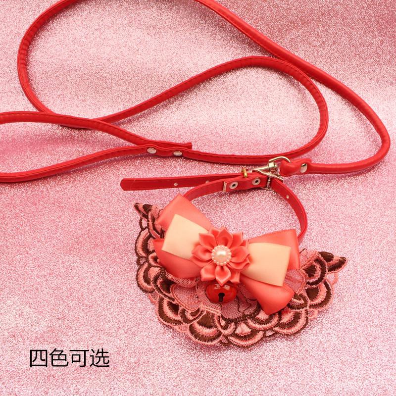 ☃Lace Satsuma Leash Handmade Collar Walk Dog Bow Tie Super Fairy