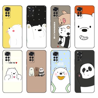 เคสโทรศัพท์มือถือ ซิลิโคนนิ่ม Tpu ลายการ์ตูน we three bare bears สีดํา สําหรับ Xiaomi Redmi Note 11 Pro 5G 4G 11S POCO M4 X4 Pro 4G 5G