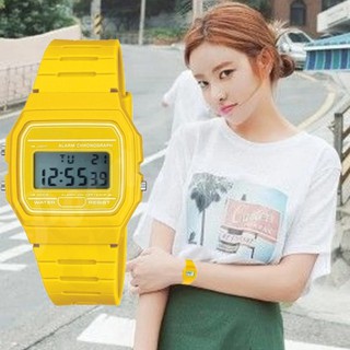 Poca Watch นาฬิกาข้อมือหญิง แฟชั่นวัยรุ่นเกาหลี รุ่น PF-91W-1DG -Yellow