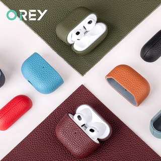 สำหรับ Airpods Pro Case หนังสำหรับ Airpods 3/2/1 Pro 2 กรณีหนังแท้กรณีหูฟังกรณีกันกระแทกสำหรับ Apple Airpods กรณีลิ้นจี่เนื้อหนังวัว