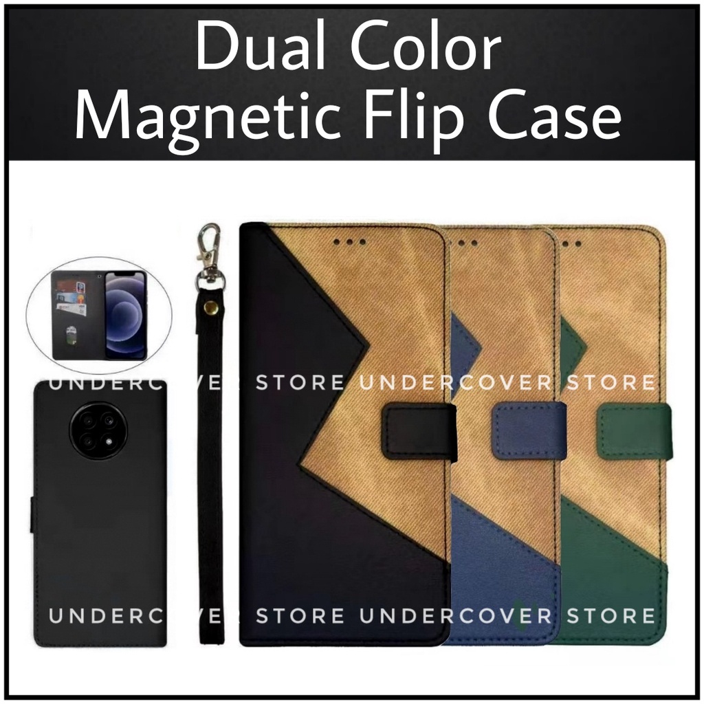 Oppo A1K/A3S/A12E/A5s/A7/A12/F9/F11 Pro/A5/A9 2020 Dual Color Flip Cover Case Wallet