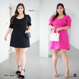 👗Pfashion [ส่งไว!!🚛] P16447 เดรสสั้น #Bigsizes หลังเว้าเอว โบว์หลัง