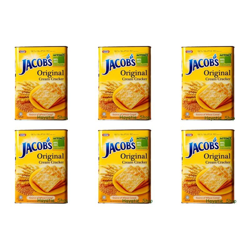 (6 กระปุก) Jacob's Original Cream Cracker ขนมปังจาค็อบส์ จาค็อบส์ ออริจินอล ครีม ขนาด 700 กรัม คุ้มส