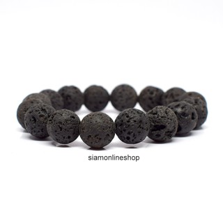 LAVA STONE หินลาวา หินภูเขาไฟ ขนาด 10 มม. สร้อยข้อมือหินนำโชค by siamonlineshop