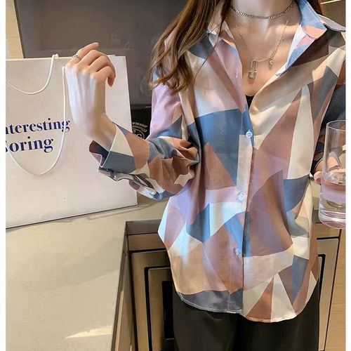 miss.th *เสื้อแขนยาว เสื้อเชิ้ต เชิ้ตวินเทจทรงหลวมแฟชั่นเกาหลีผู้หญิง