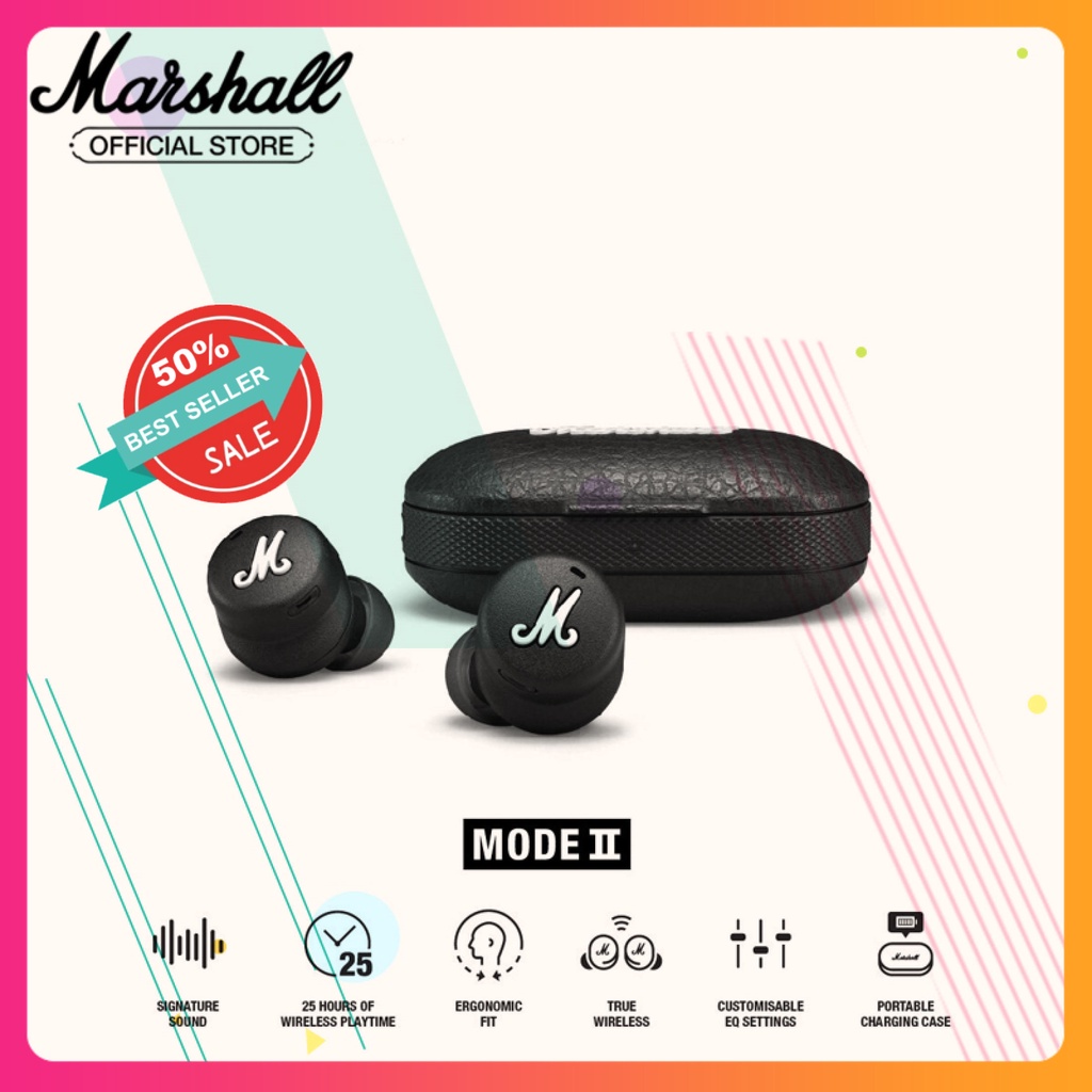 Marshall Mode II True Wireless Bluetooth Earbuds With Microphone
