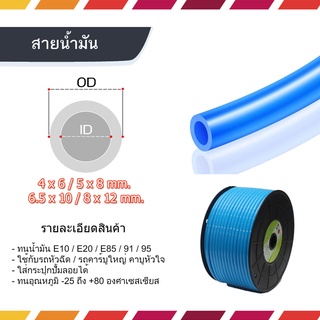 สายน้ำมัน สีฟ้า อย่างดี 4 / 5 / 6.5 / 8 มิล #เลือกยาว 1 เมตร สายน้ำมันรถ มอเตอร์ไซต์