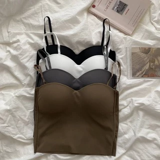[ส่งจากไทย] 𝑩𝒓𝒂𝑩𝒓𝒂𝑩𝒓𝒂 #bra-182 สายเดี่ยว เสื้อทับ มีฟองน้ำในตัว ผ้าดีมาก