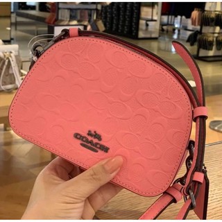 (ผ่อน0%) กระเป๋าสะพายข้าง MINI SERENA CROSSBODY IN SIGNATURE LEATHER (COACH 3278)PINK LEMONADE ซีนูน ชมพู ทรงโดม ไม่มีหู