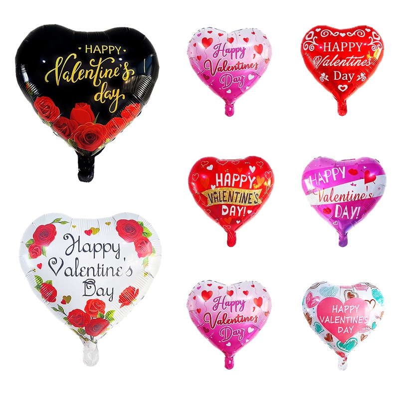 ลูกโป่งฟอยล์ ฮีเลียม ลาย Happy Valentine's Day ขนาด 18 นิ้ว สําหรับตกแต่งปาร์ตี้วาเลนไทน์