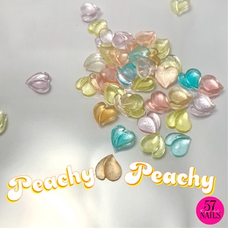 พีชติดเล็บ พีชเรซิ่น อะไหล่ติดเล็บ DIY พื้นแบน 20 ชิ้น Resin Peach for DIY 20 pcs