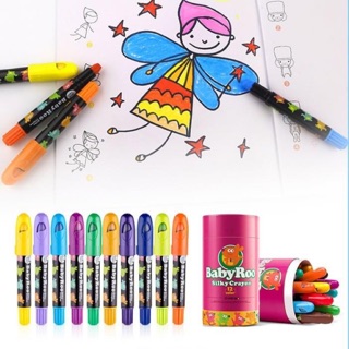 Joan Miro Baby Roo Silky Crayon Colors สีเทียนปลอดสารพิษสำหรับเด็ก ศิลปะ เพ้นท์ได้ ไม่อันตราย เช็ดทำความสะอาดได้