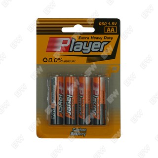 ถ่านก้อน อัลคาไลน์ AA 1.5V R6P Player Alkaline แบตเตอรี่ 4ก้อน