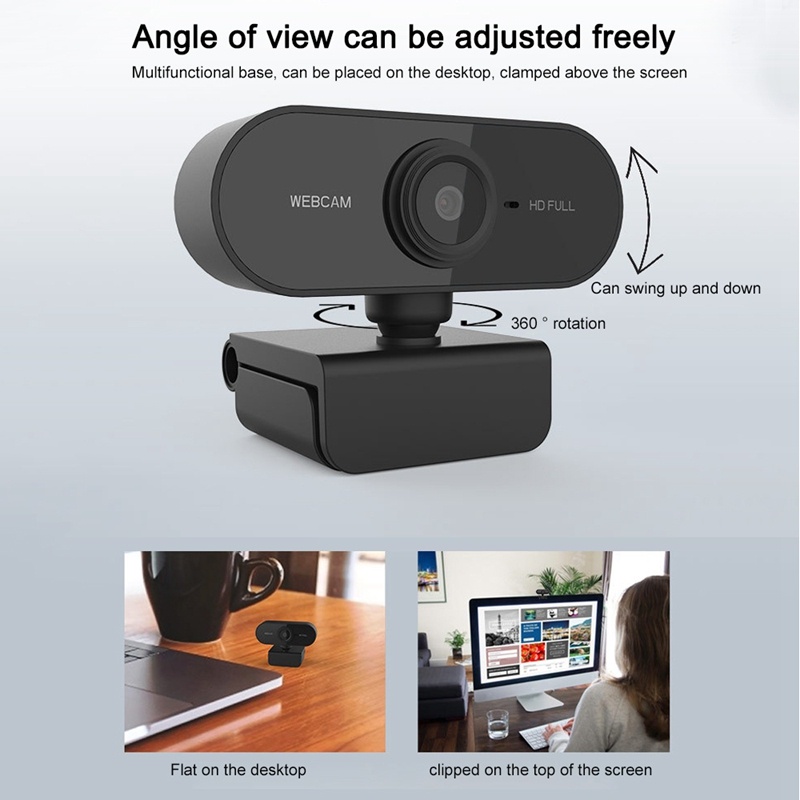 [กล้องเว็บแคมชัด! 1080P HD Auto Focus พร้อมไมค์ในตัว] คอมพิวเตอร์ กล้อง Webcam 1080p Full HD ไม่ต้องลงไดรเวอร์