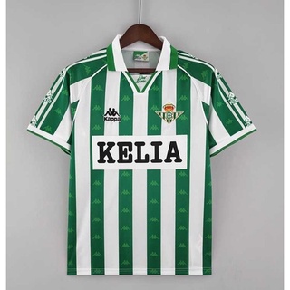 เสื้อกีฬาแขนสั้น ลายทีมชาติฟุตบอล Real Betis 1996 1997 ชุดเหย้า สไตล์เรโทร