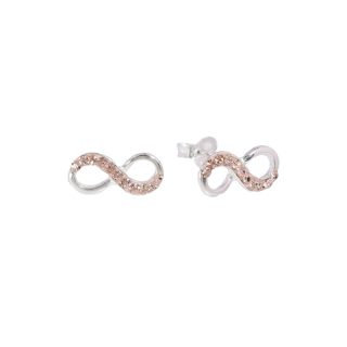 Louis Montini (Jewelry) Sterling Silver 925 Earrings ต่างหูเงินแท้ 92.5% ต่างหูผู้หญิง รูป Infinity LJER02