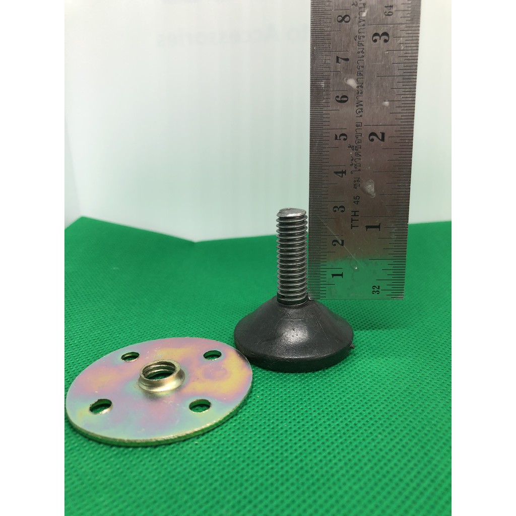 ขาปรับระดับ แกนเกลียว 3 หุน หรือ 9.5 mm (3/8x25mm) / 1ชุด4ชิ้น  (แถมพร้อมแป้นยึดสีรุ้ง) - รูปที่ 6