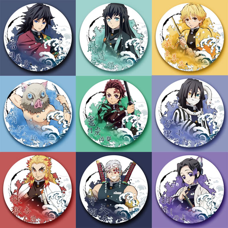 เข็ดกลัด(พร้อมส่ง )การ์ตูนดาบพิฆาตอสูรKimetsu no Yaibaชิ้นล่ะ30 บาท