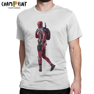 เสื้อยืดแขนสั้น ผ้าฝ้าย พิมพ์ลายอนิเมะ Deadpool สไตล์วินเทจ สําหรับผู้ชายS-5XL