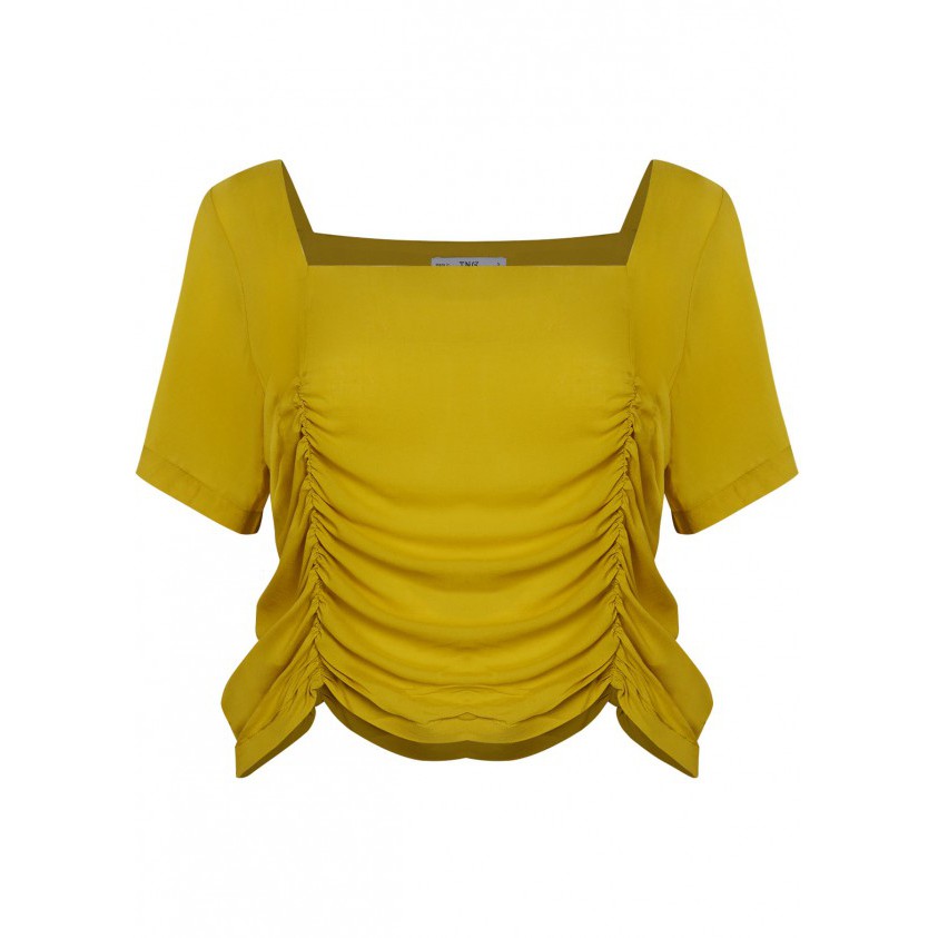 เสื้อคอปกสี่เหลี่ยมสีเหลือง C264-1 WOMEN TNG
